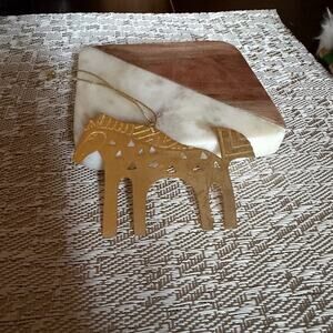 Laurel Burch Gold Horse Ornament